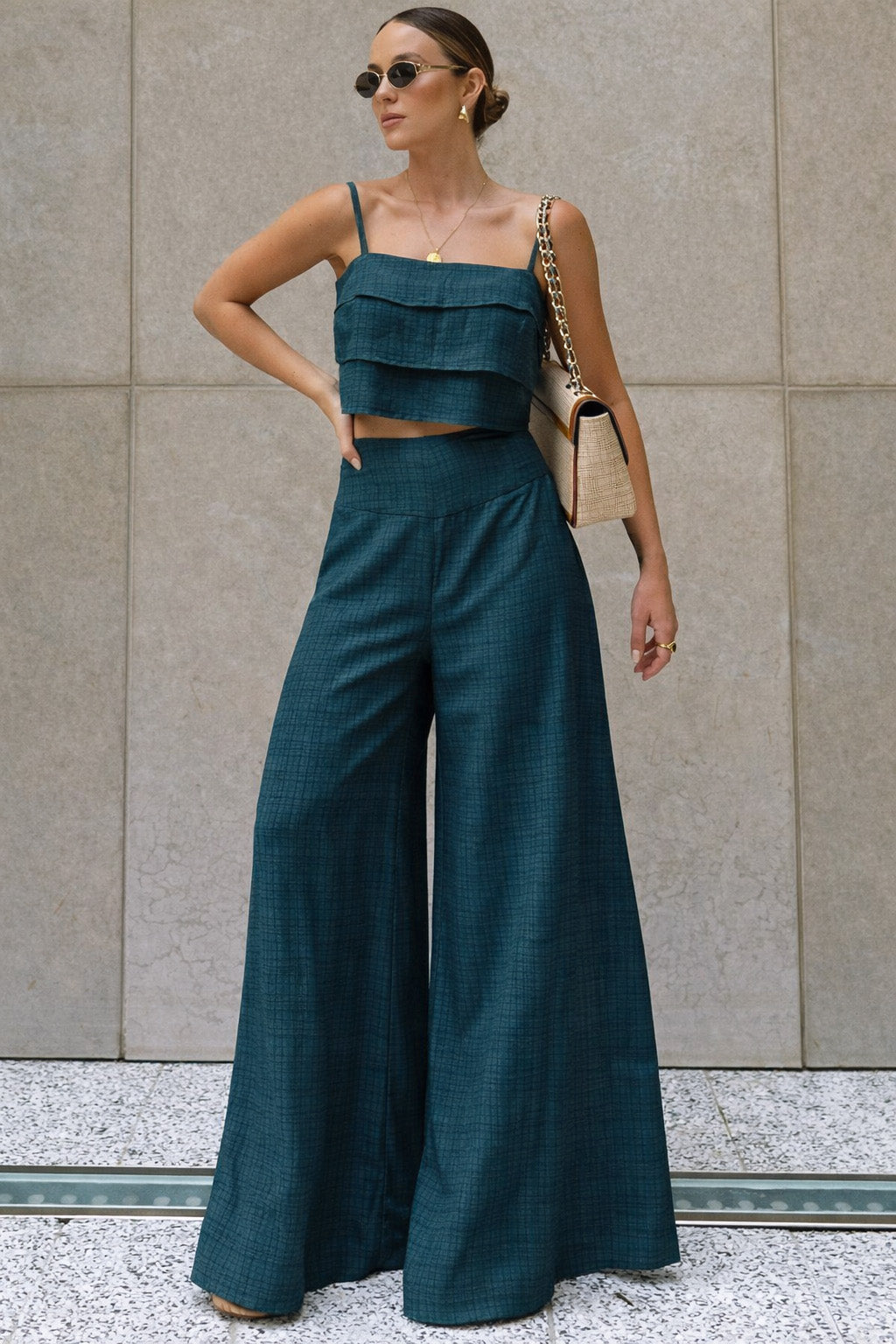 Kota Check Plain Fabric