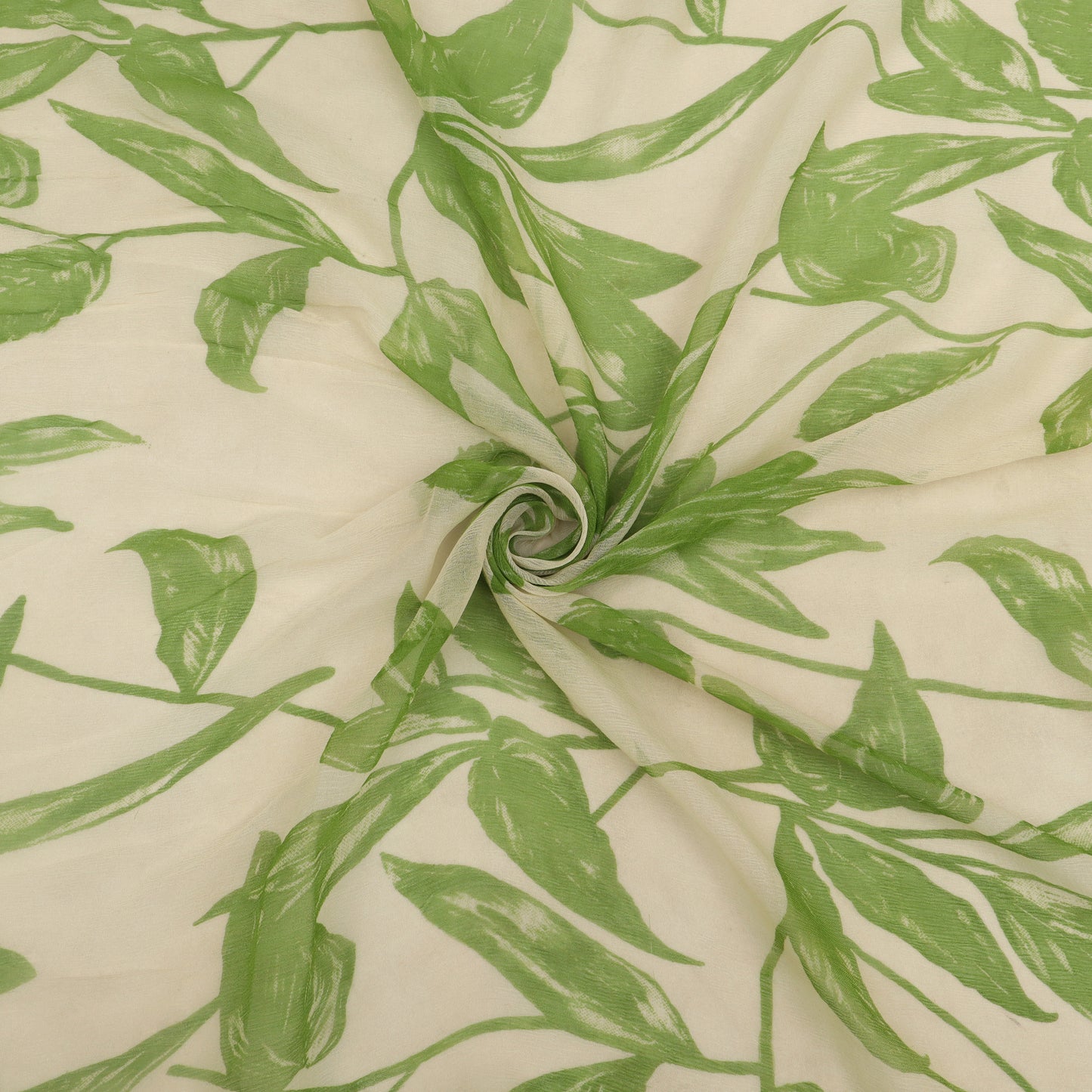 Muslin Print Chikan Embroidery Fabric