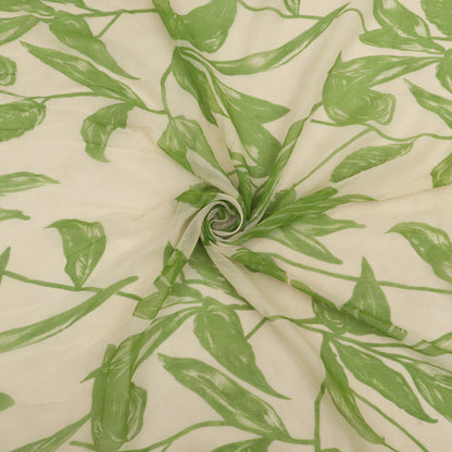 Muslin Print Chikan Embroidery Fabric