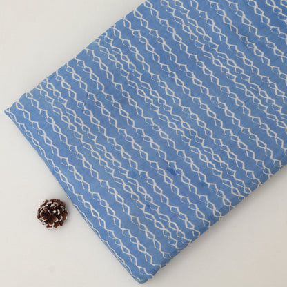Muslin Print Chikan Embroidery Fabric