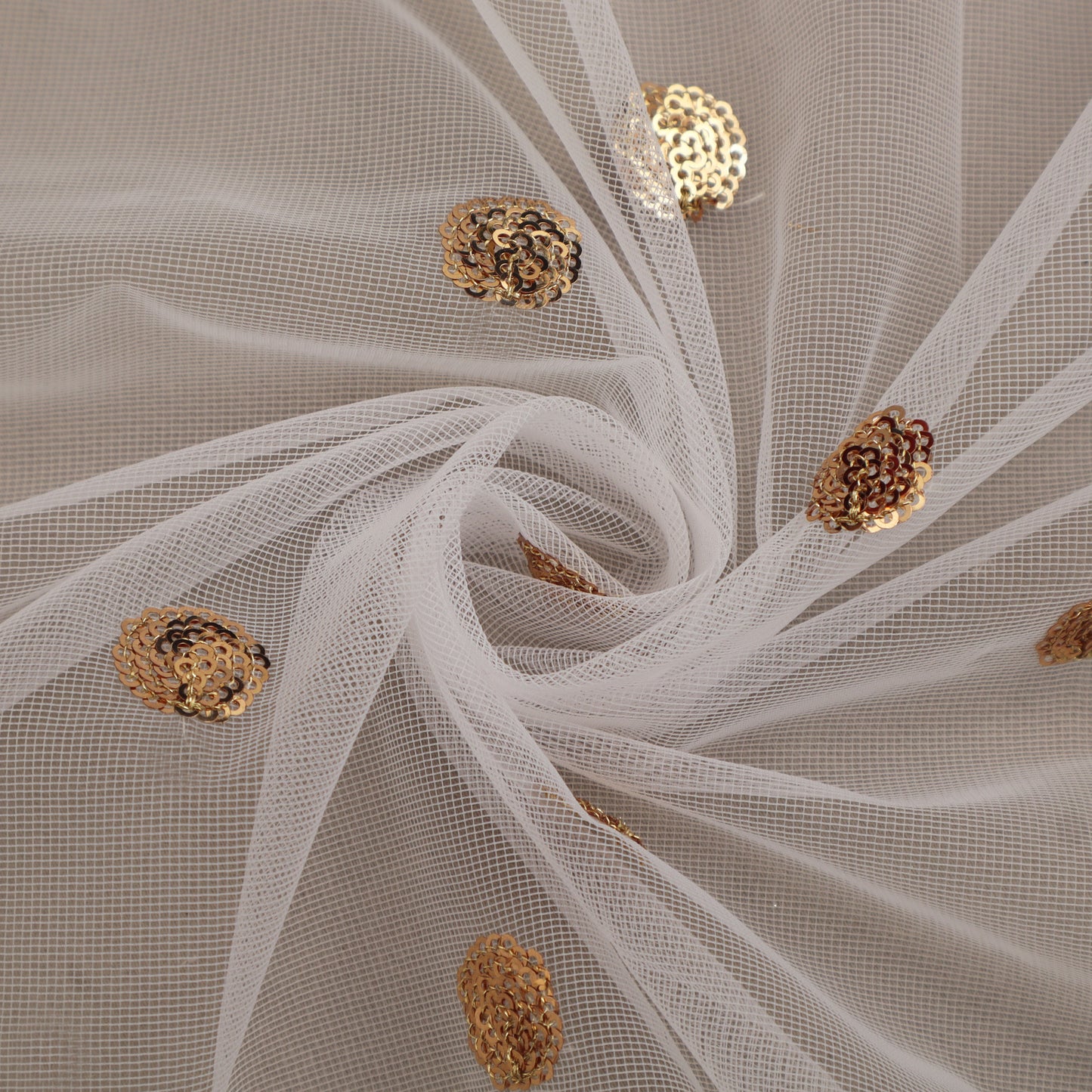 Dyeable Net Golden Booti Fabric