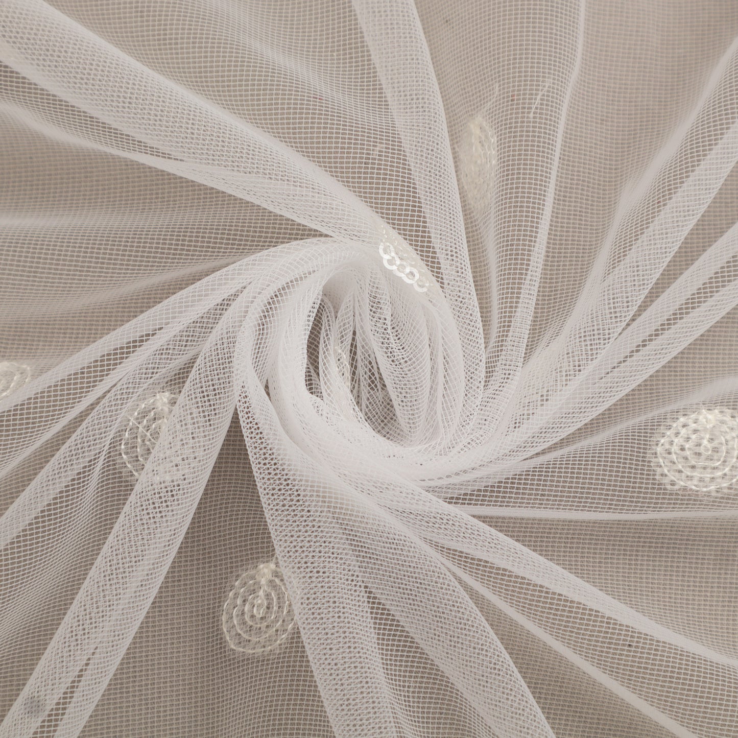 Dyeable Net Silver Booti Fabric