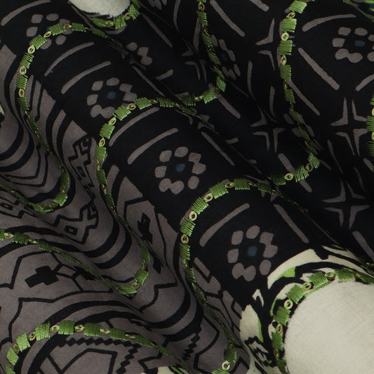 Colored Color Cotton Patch Work Plazo Fabric