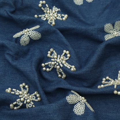 Denim Embroidery Fabric