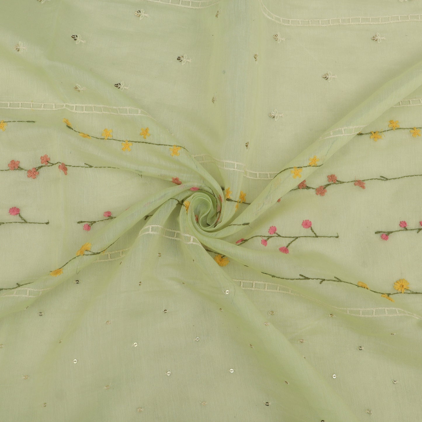 Chanderi Embroidery Fabric