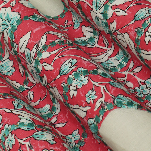 Colored Color Cotton Patch Work Plazo Fabric