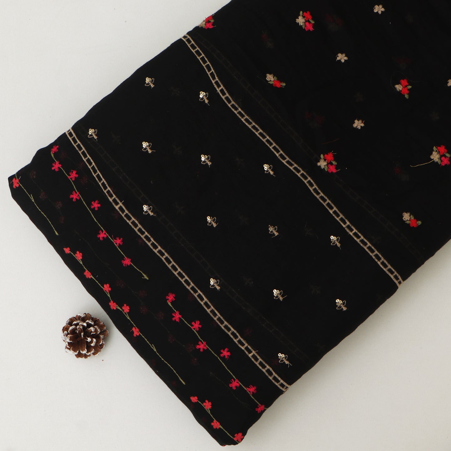 Chanderi Embroidery Fabric