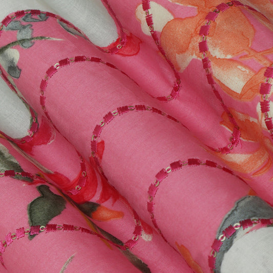 Colored Color Cotton Patch Work Plazo Fabric