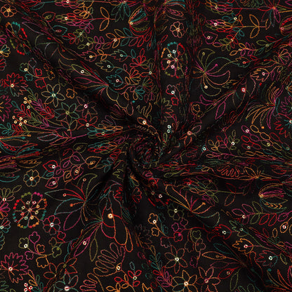 Raw Silk Embroidery Fabric