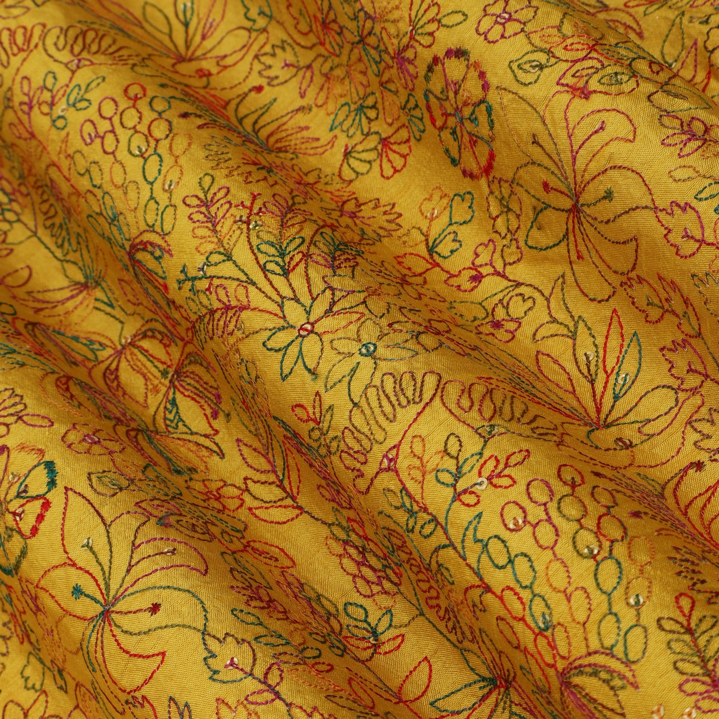 Raw Silk Embroidery Fabric