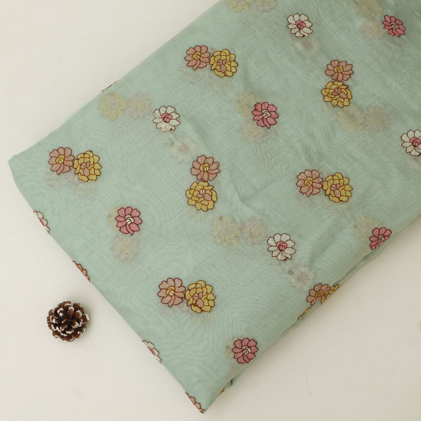 Chanderi Embroidery Fabric
