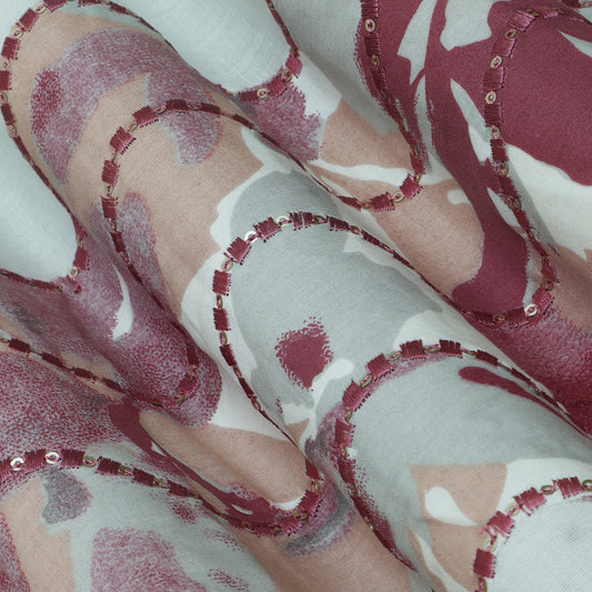 Colored Color Cotton Patch Work Plazo Fabric