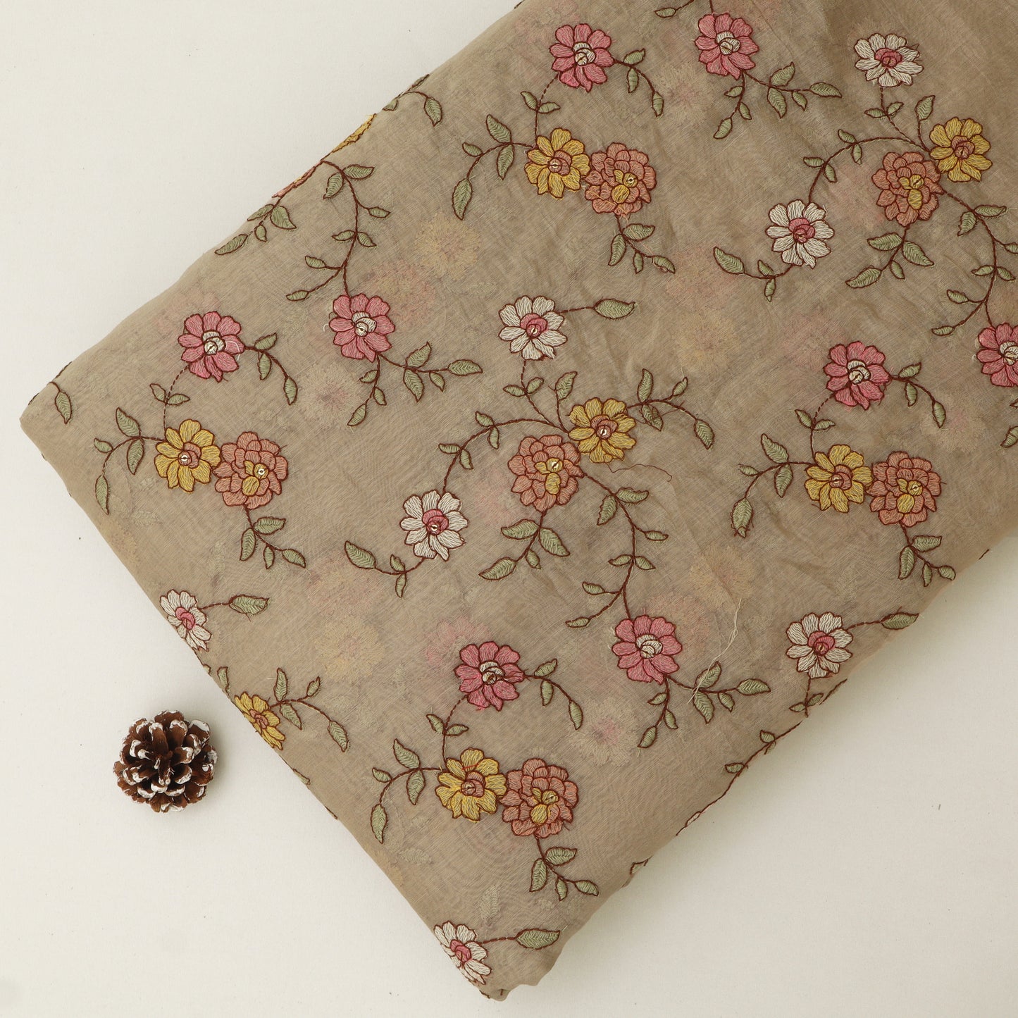 Chanderi Embroidery Fabric
