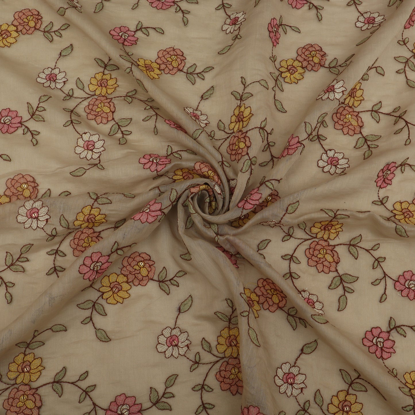 Chanderi Embroidery Fabric