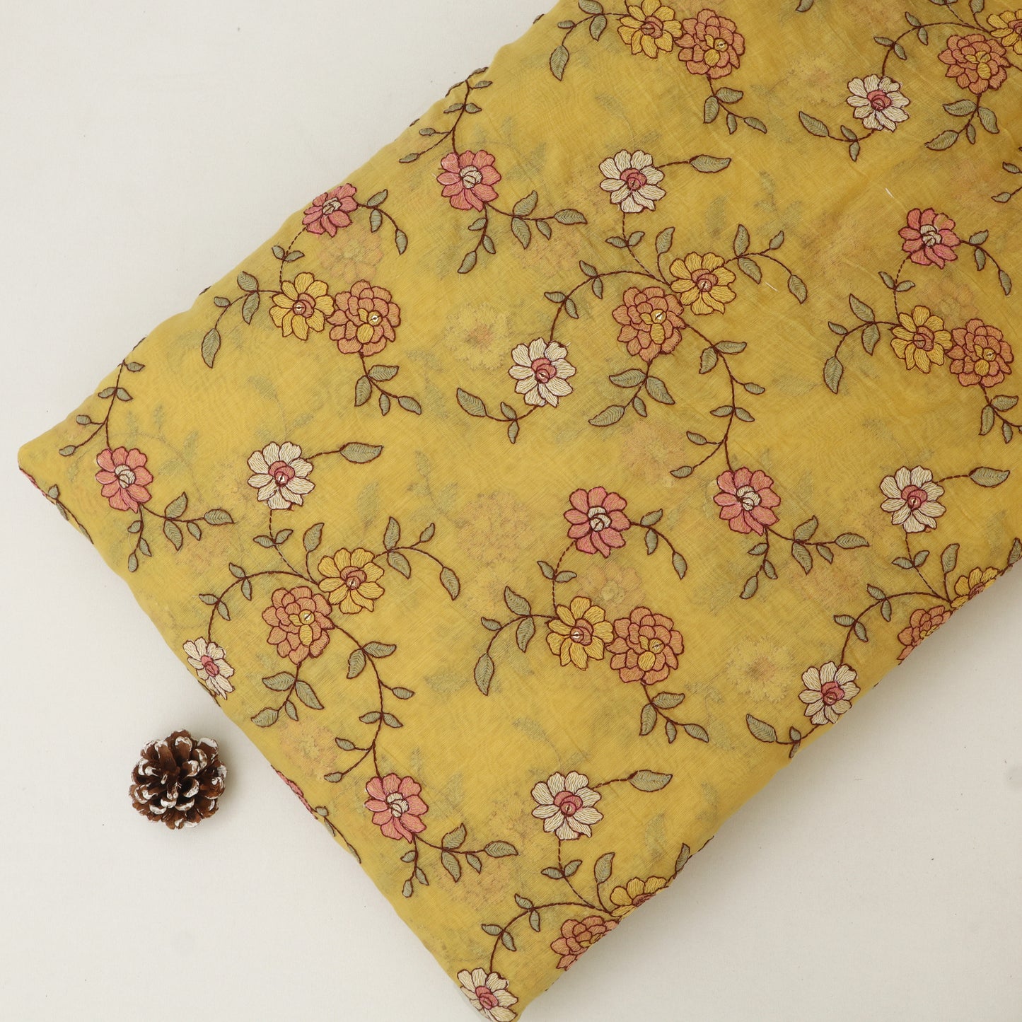 Chanderi Embroidery Fabric