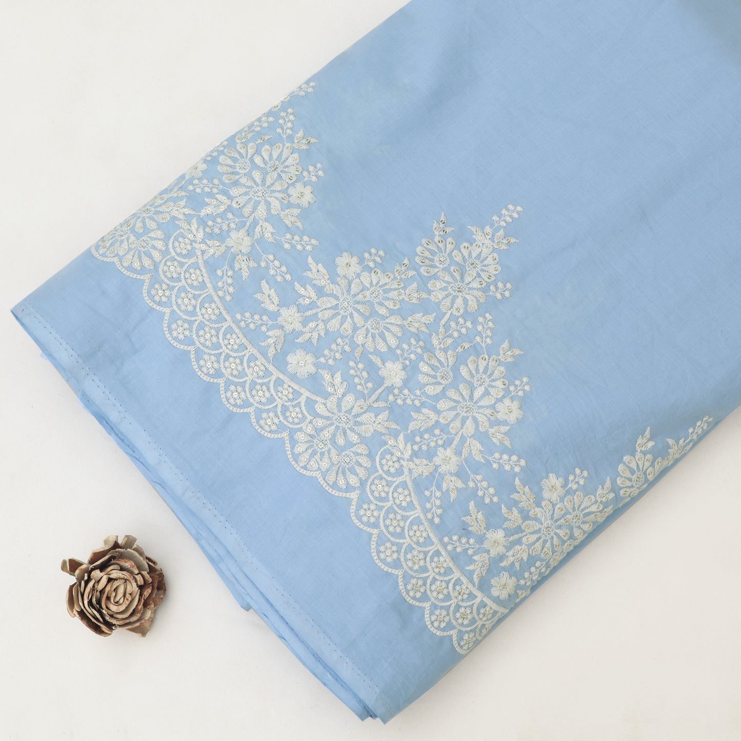 Cotton Border Embroidery Fabric