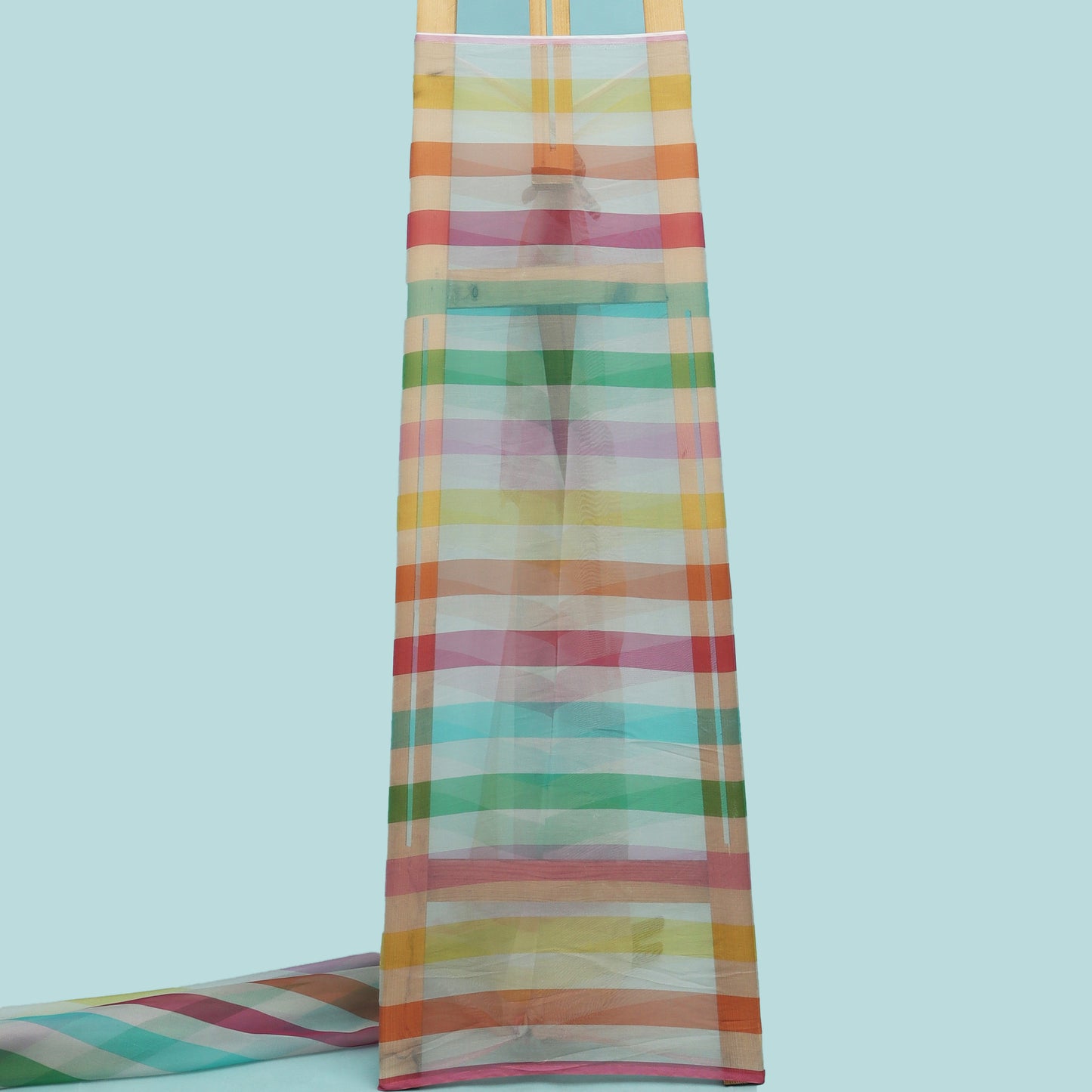 Multicolor Organza Print Fabric