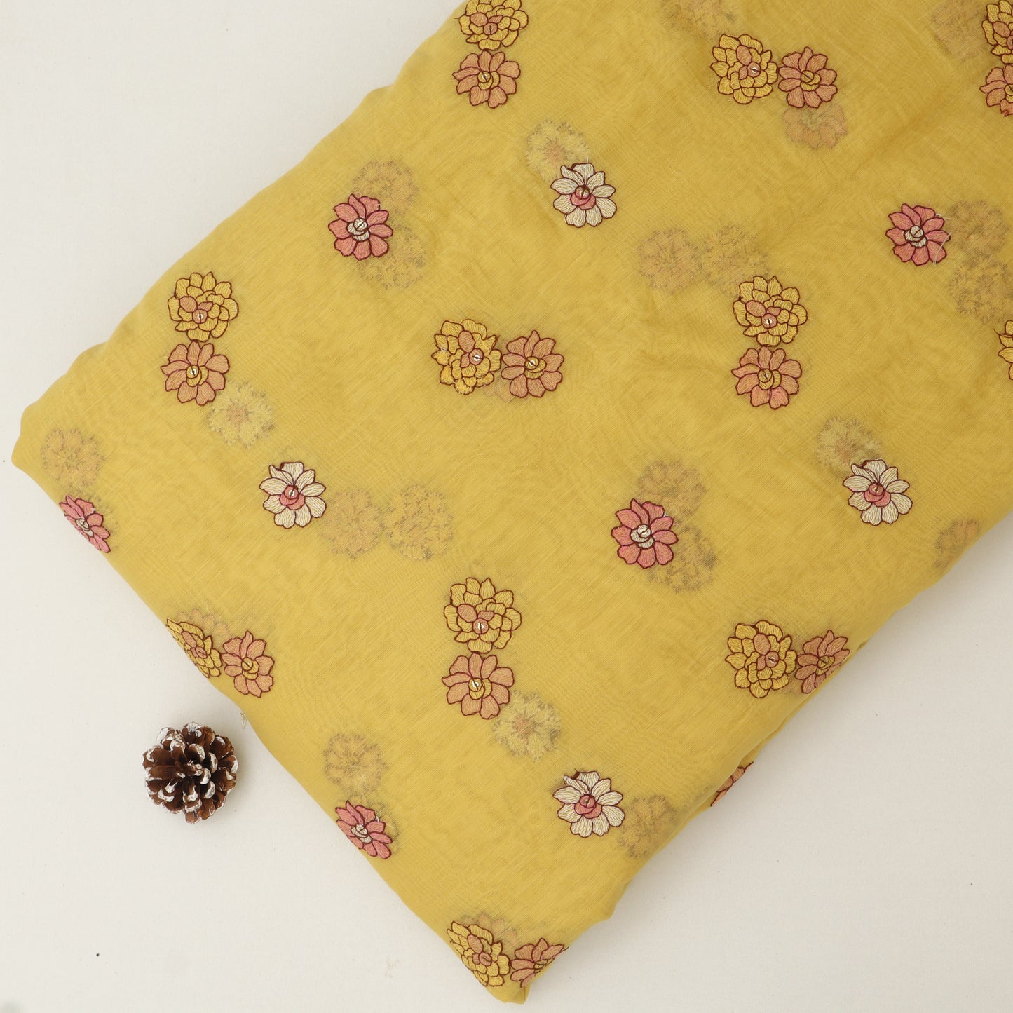 Chanderi Embroidery Fabric