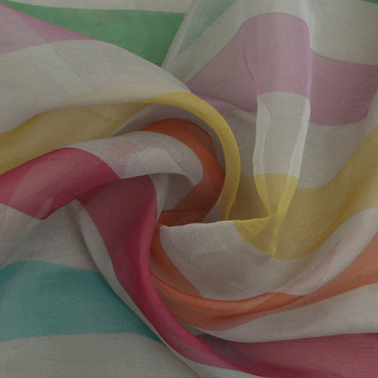 Multicolor Organza Print Fabric