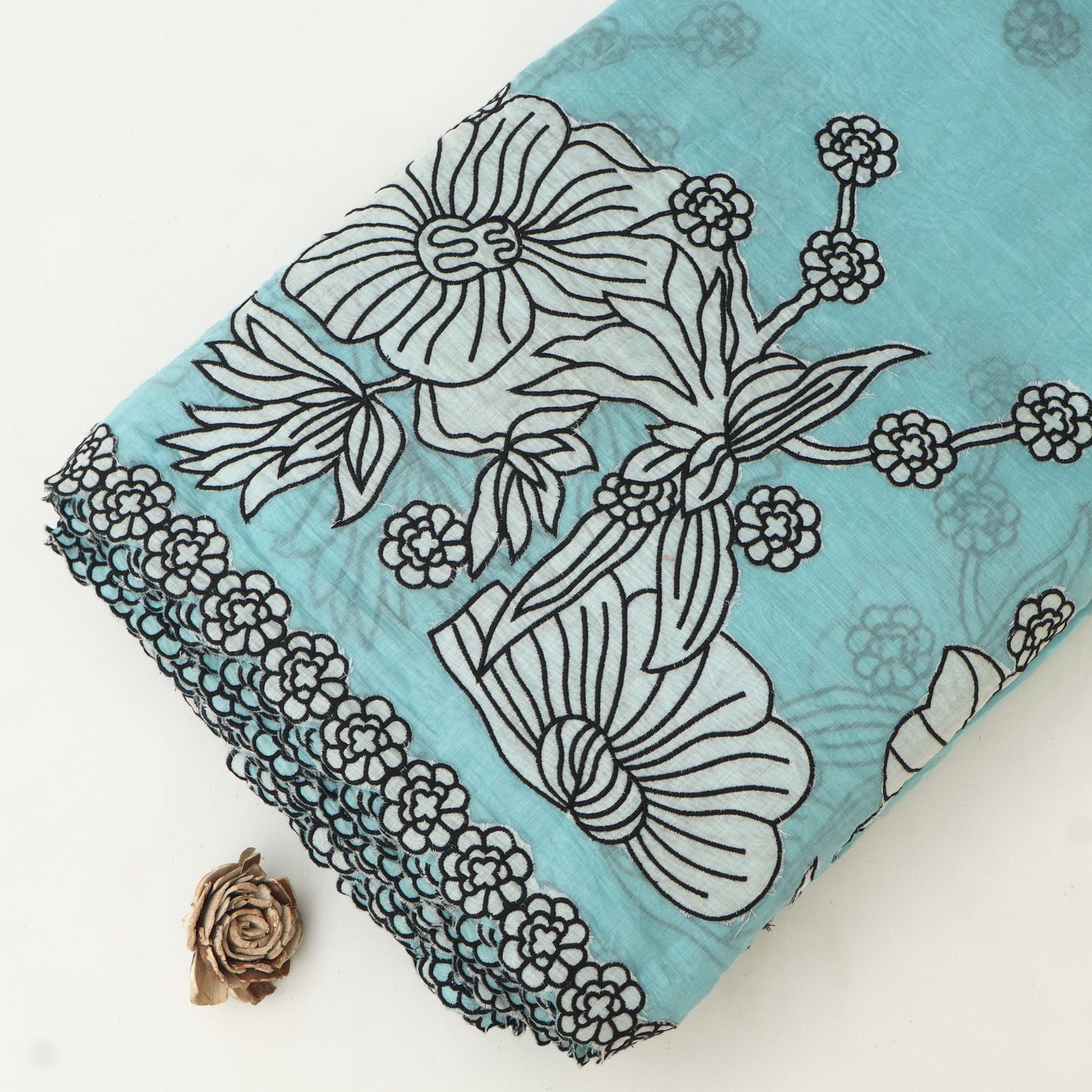 Mul Chanderi Embroidery Fabric