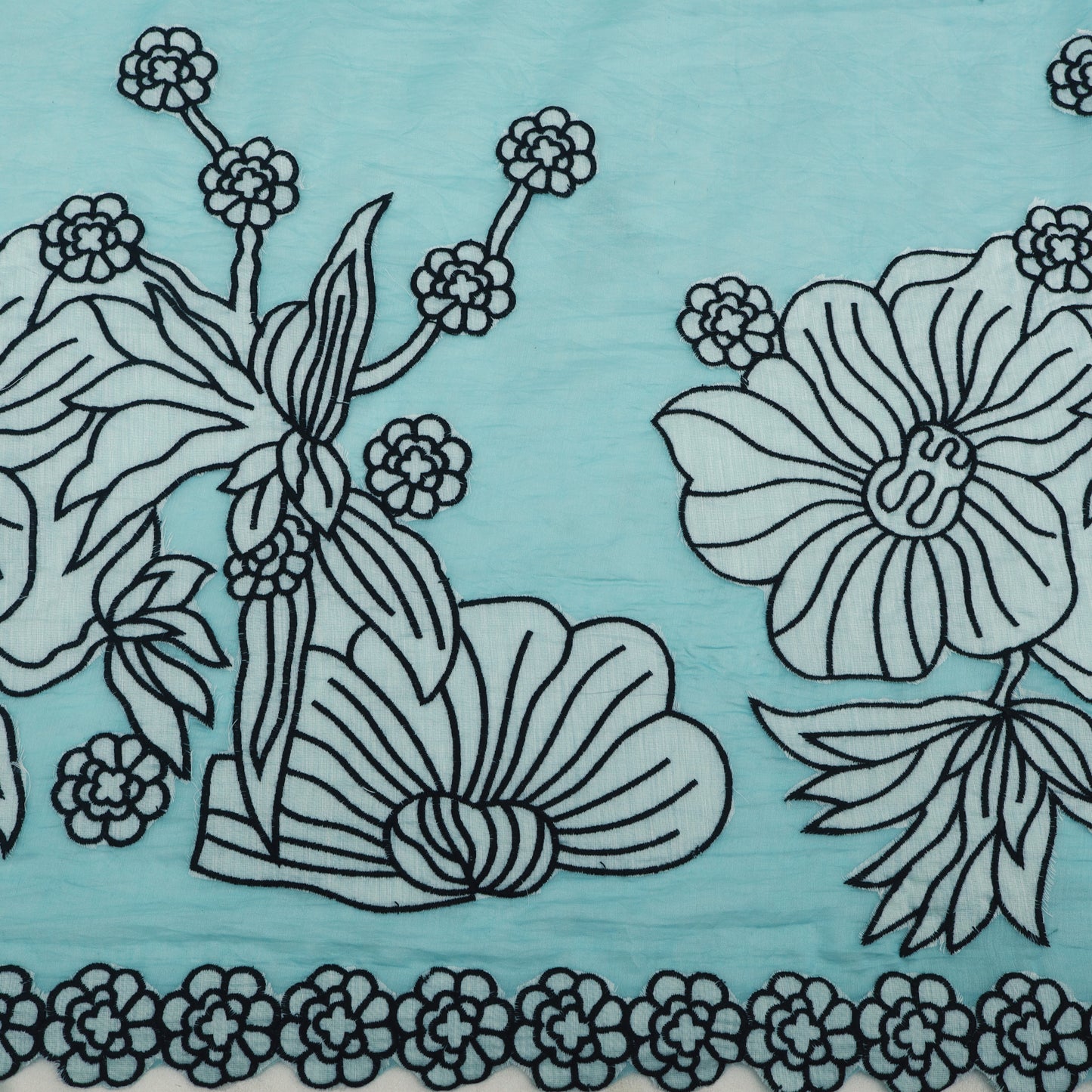 Mul Chanderi Embroidery Fabric