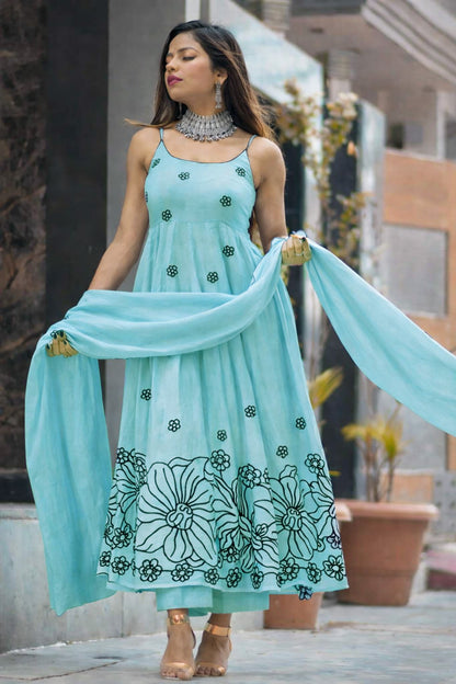 Mul Chanderi Embroidery Fabric