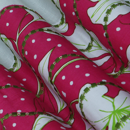 Colored Color Cotton Patch Work Plazo Fabric