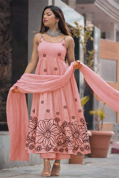 Mul Chanderi Embroidery Fabric