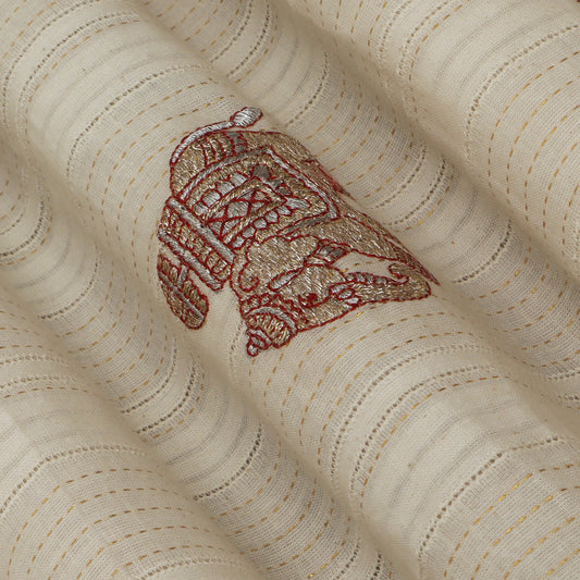 Colored Cotton Jaquard Embroidery Fabric