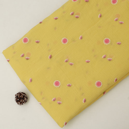 Crush Chanderi Embroidery Fabric