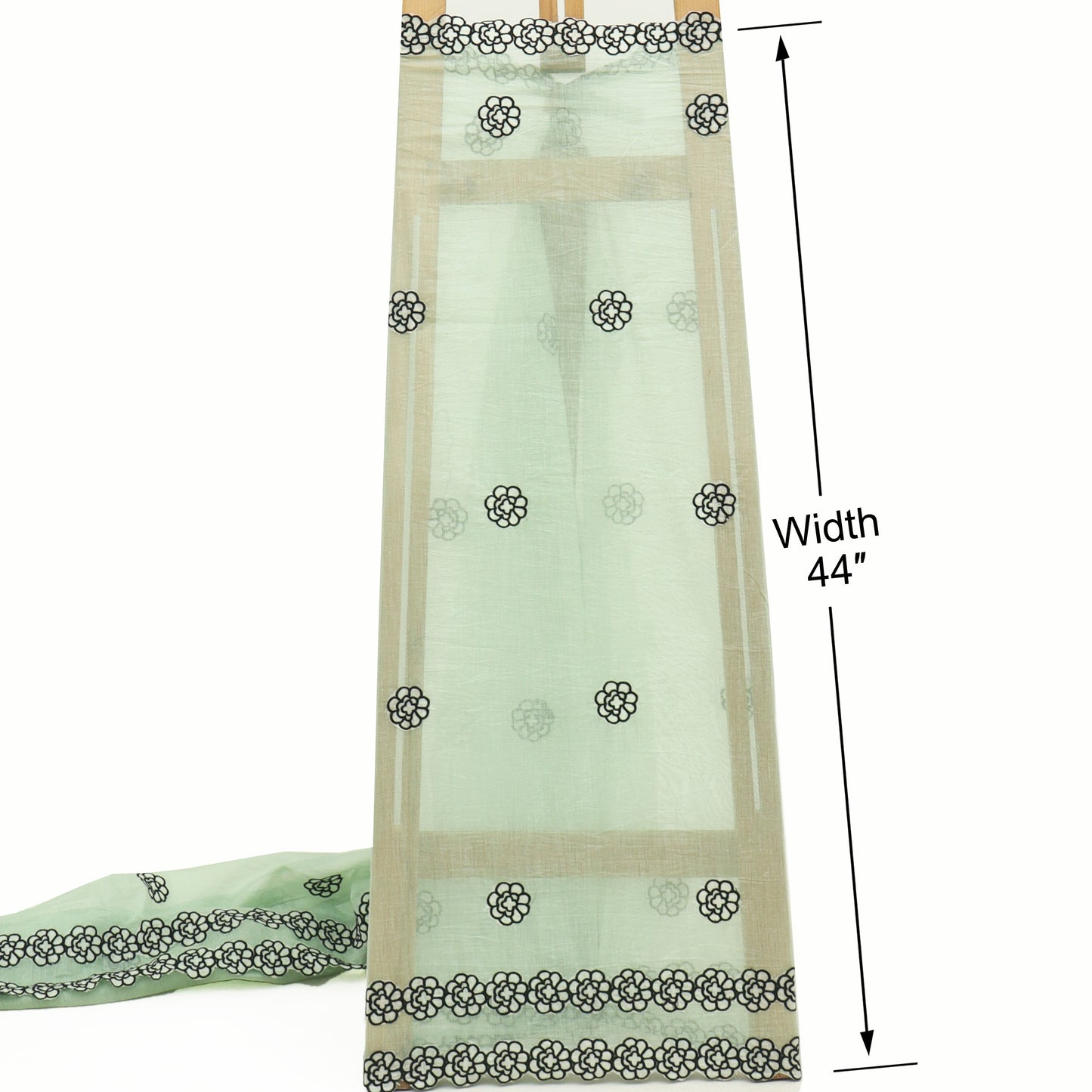 Mul Chanderi Border Embroidery Fabric