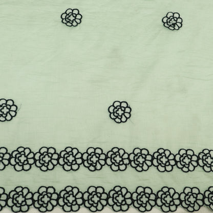 Mul Chanderi Border Embroidery Fabric