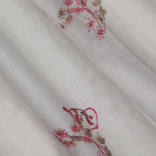 White  Color Cotton Embroidery Fabric