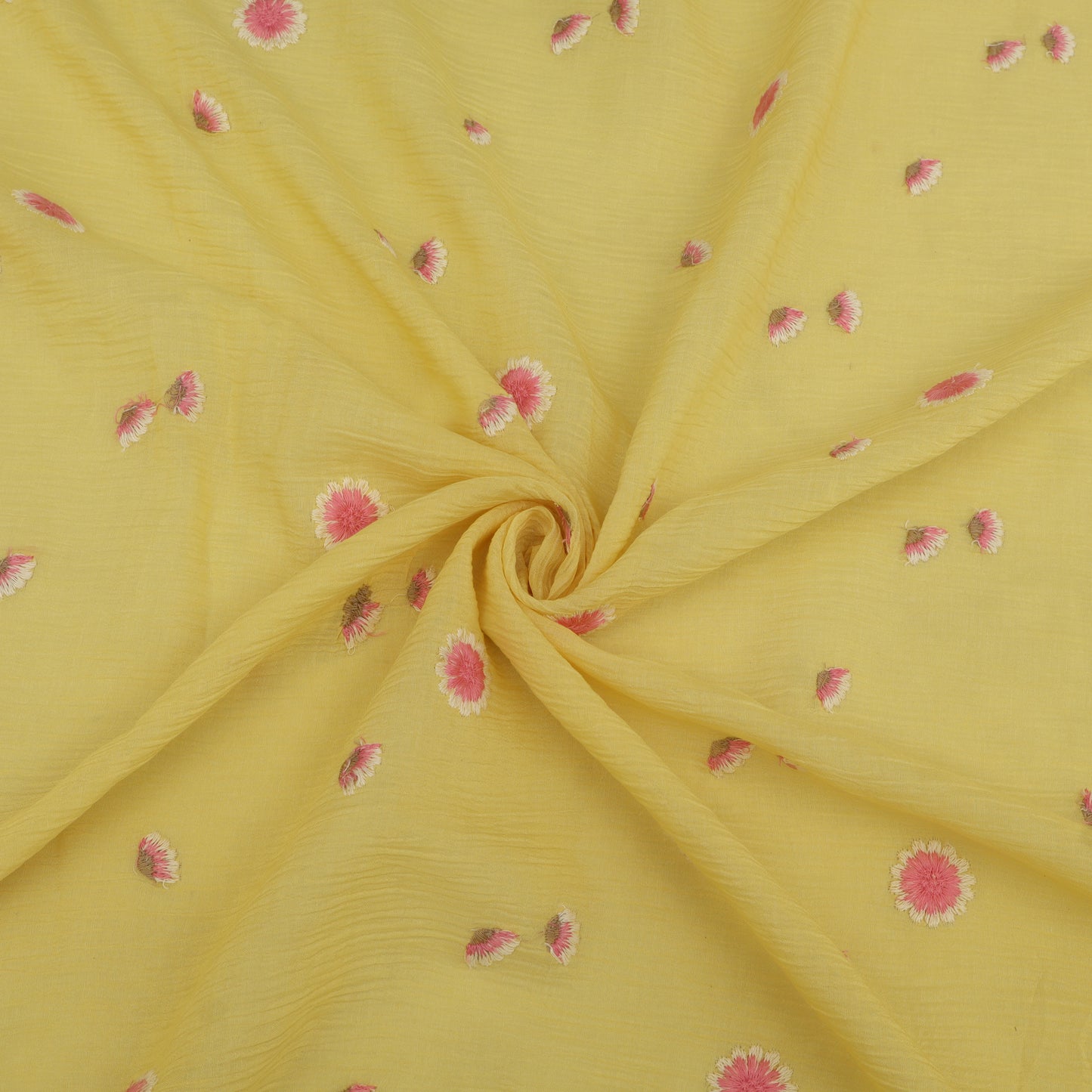 Crush Chanderi Embroidery Fabric