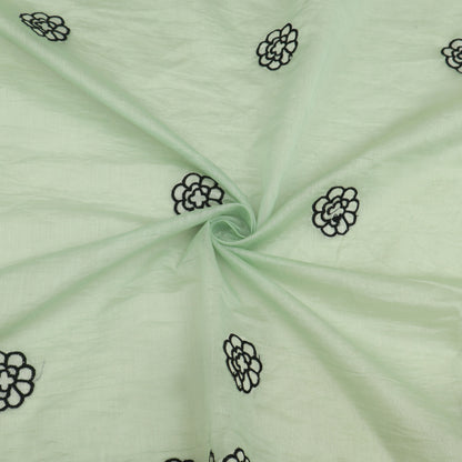 Mul Chanderi Border Embroidery Fabric