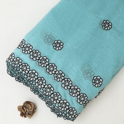 Mul Chanderi Border Embroidery Fabric