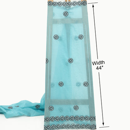 Mul Chanderi Border Embroidery Fabric