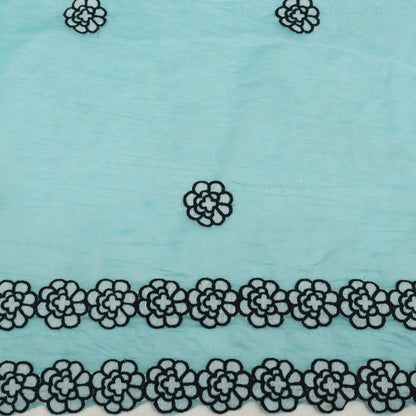 Mul Chanderi Border Embroidery Fabric