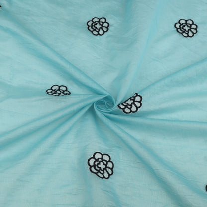 Mul Chanderi Border Embroidery Fabric