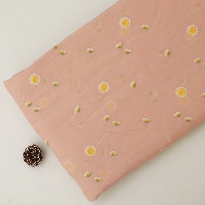 Crush Chanderi Embroidery Fabric