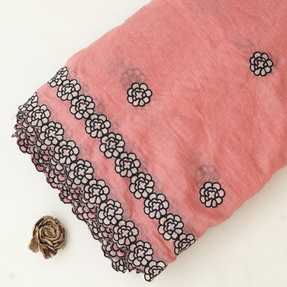Mul Chanderi Border Embroidery Fabric
