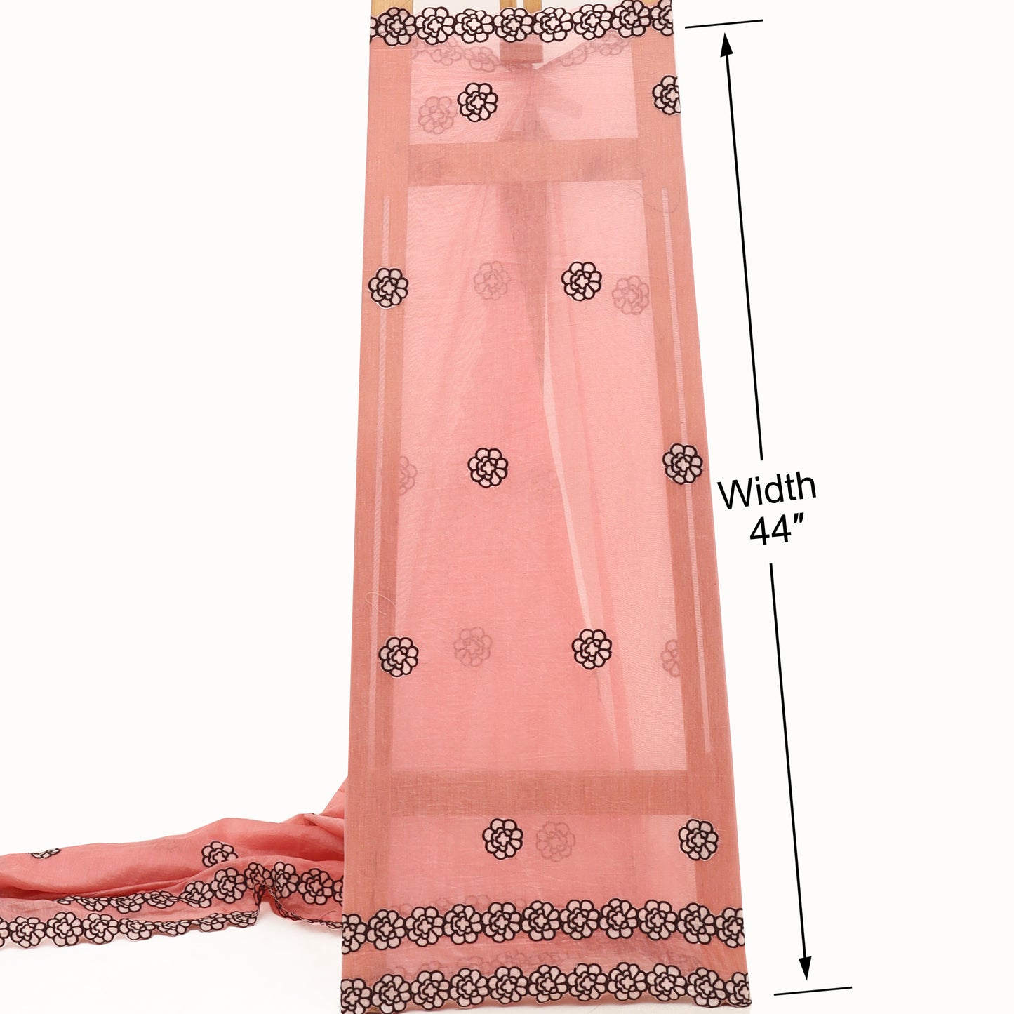 Mul Chanderi Border Embroidery Fabric