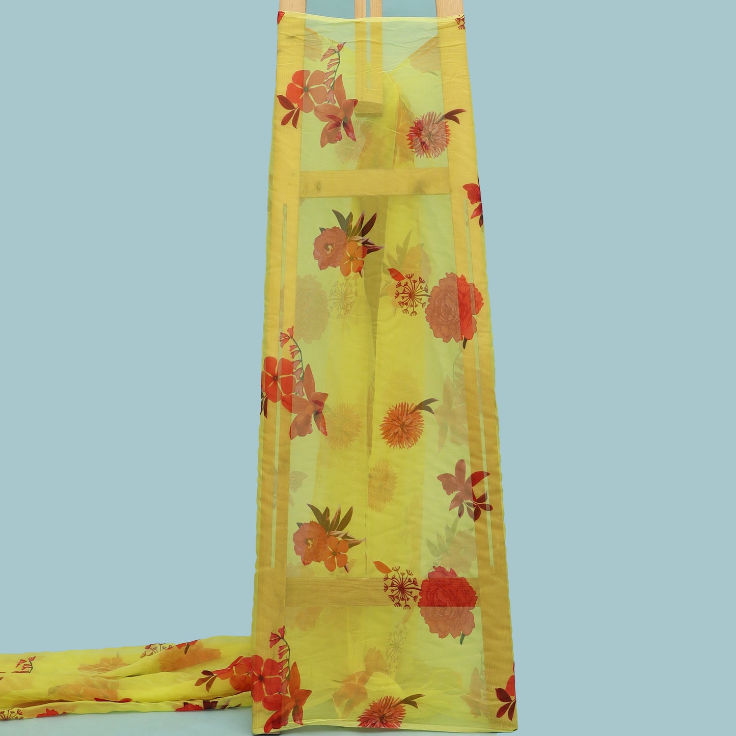 Multicolor Organza Print Fabric