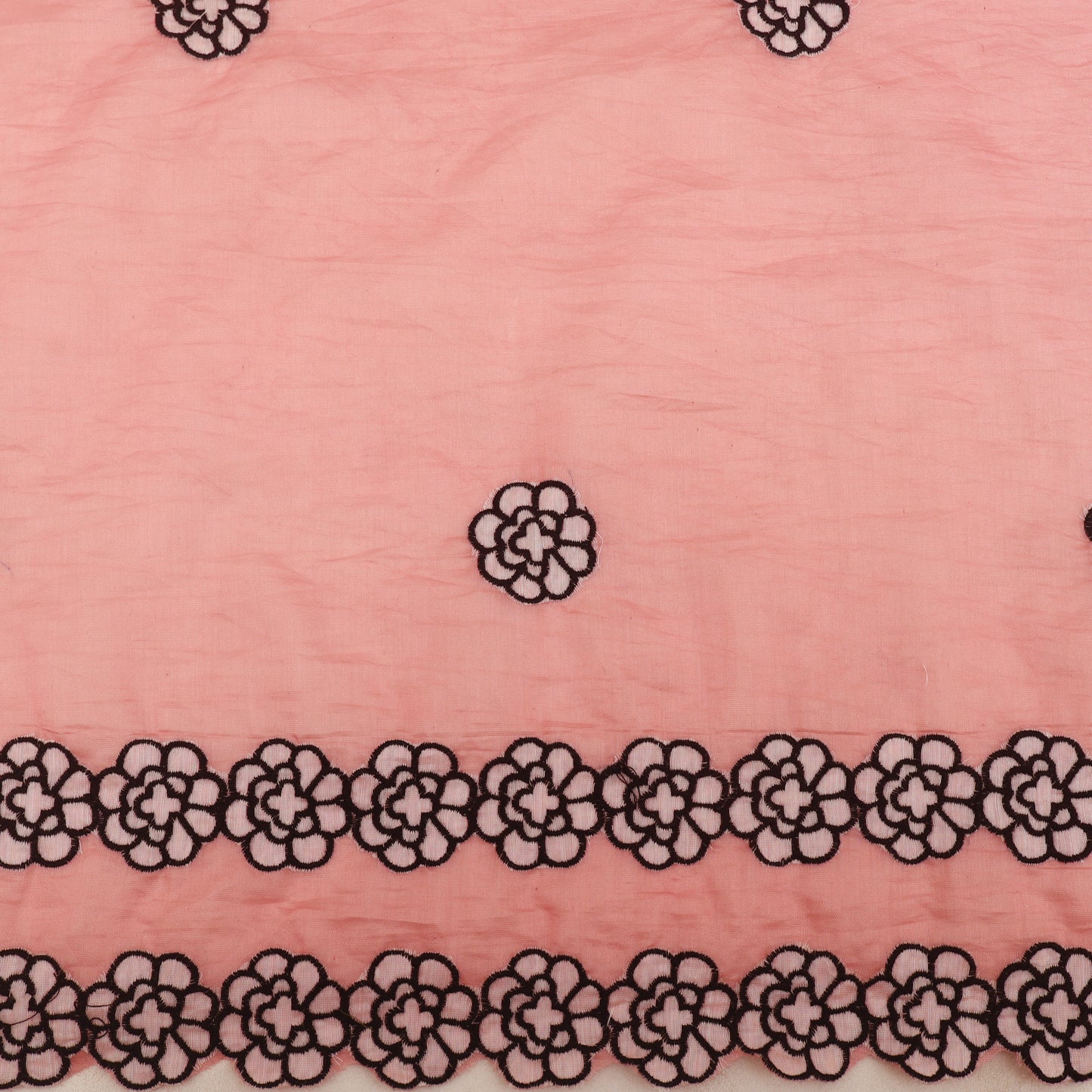 Mul Chanderi Border Embroidery Fabric