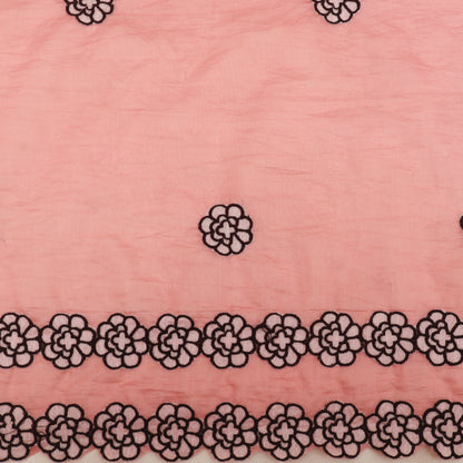 Mul Chanderi Border Embroidery Fabric