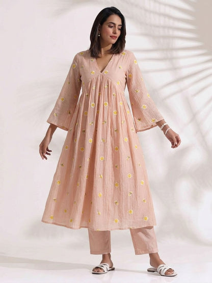 Crush Chanderi Embroidery Fabric