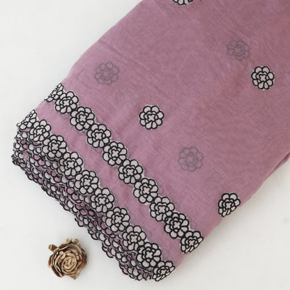 Mul Chanderi Border Embroidery Fabric
