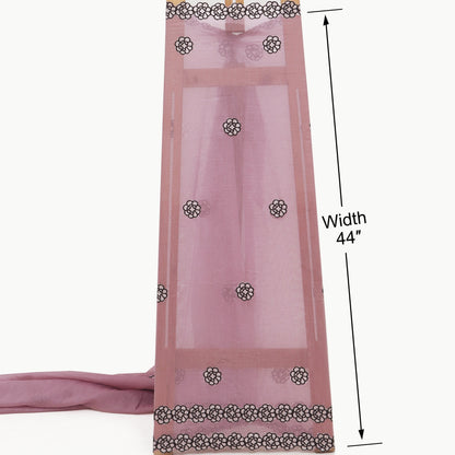 Mul Chanderi Border Embroidery Fabric