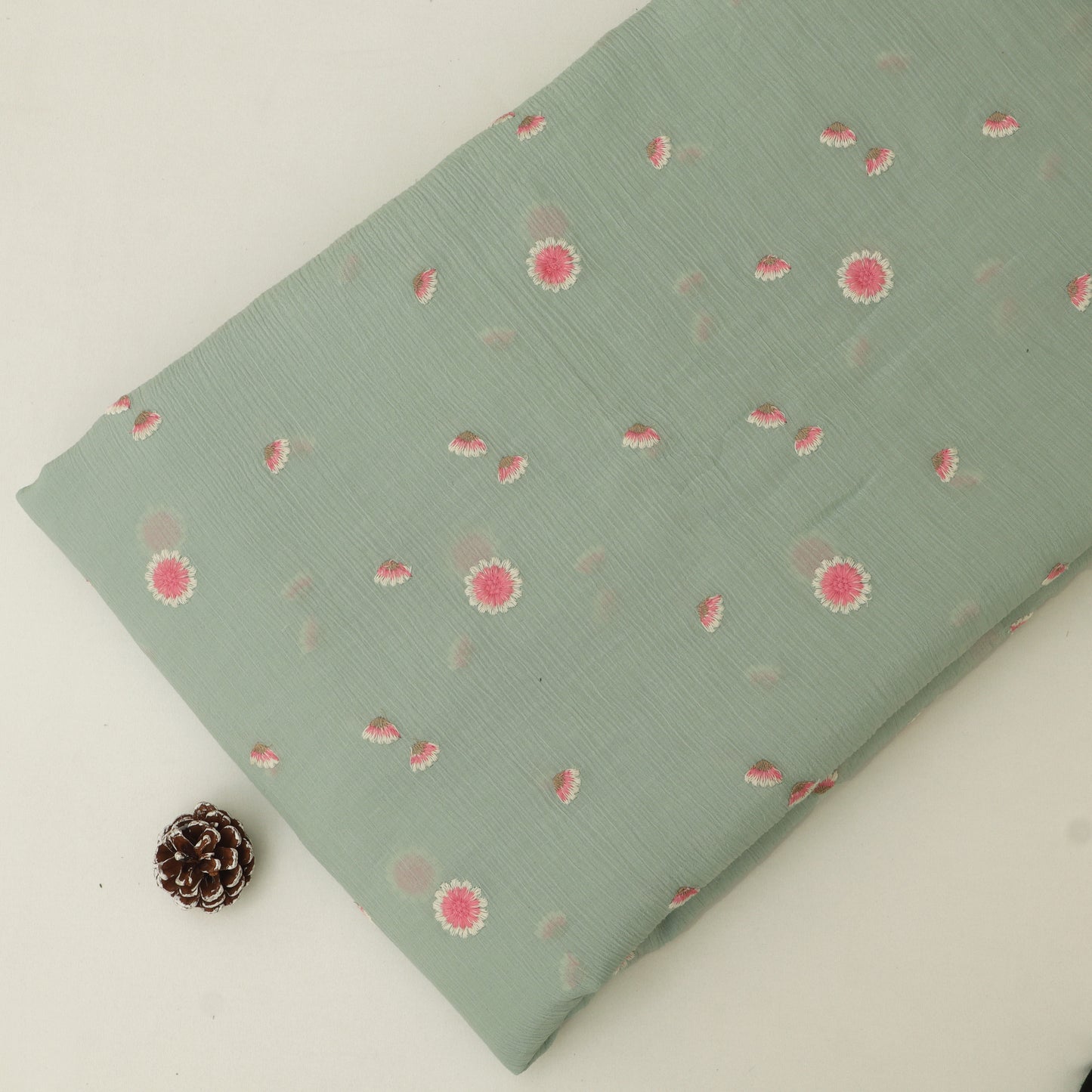 Crush Chanderi Embroidery Fabric