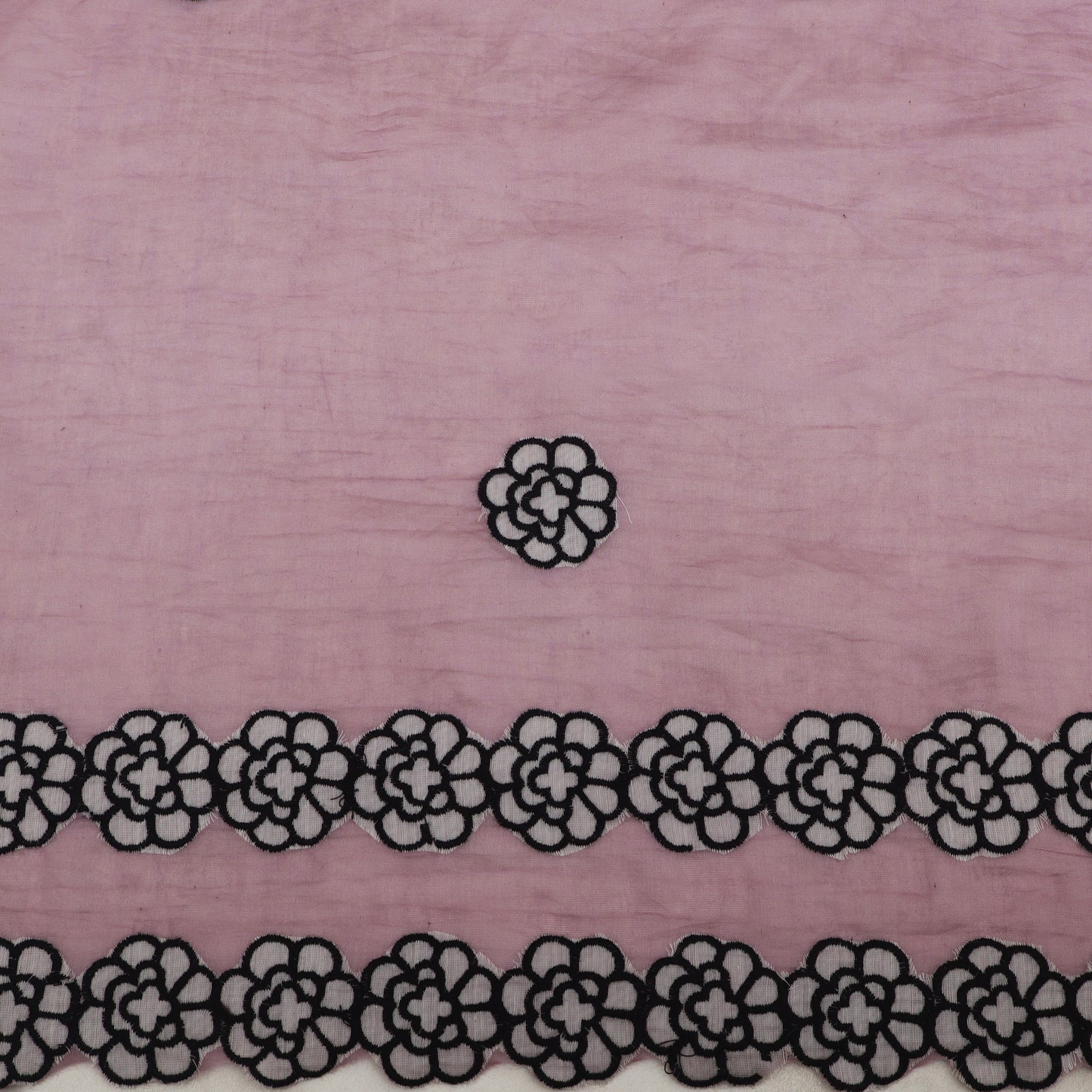 Mul Chanderi Border Embroidery Fabric